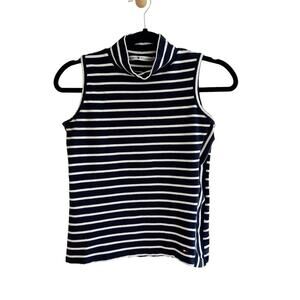 Tommy Hilfiger Y2K Vintage Stretch Cotton Mock Neck Sleeveless Top